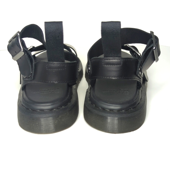 NWB Dr. Martens Gryphon Black Leather Sandals Women's 8 UK 6 EU 39 - Picture 3 of 9